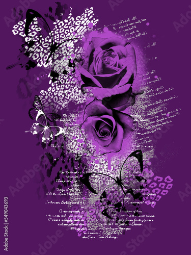 Abstract print design on plain base