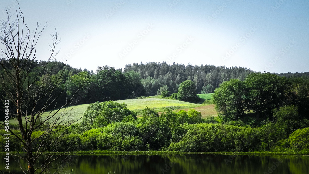 Small lake in Wiezyca, Kashubia Region, Poland.