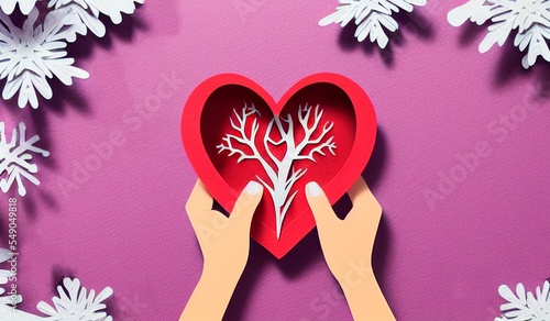 AI-generated Image Of A Giving Tuesday Papercut Art Background