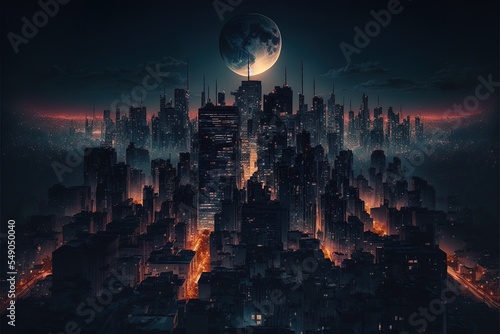 A Cityscape At Night