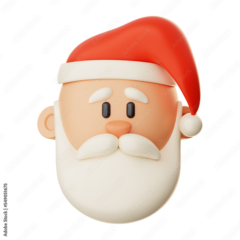 Premium Christmas santa claus icon 3d rendering on isolated background Premium Christmas santa claus icon 3d rendering on isolated background