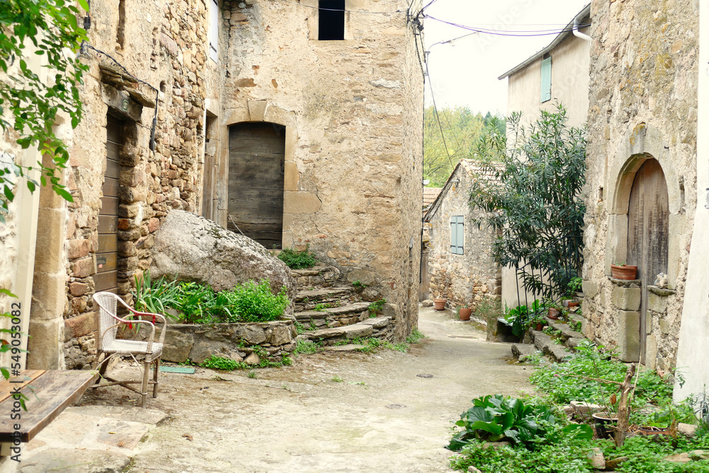 romantic village scene in southern France