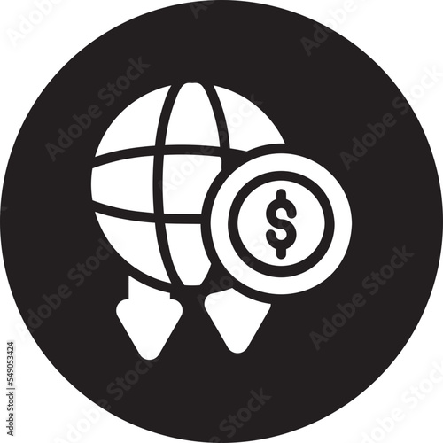 economic crisis glyph icon