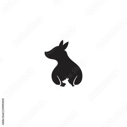 Kangaroo and baby kangaroo mascot logo vector template © Riskidesign