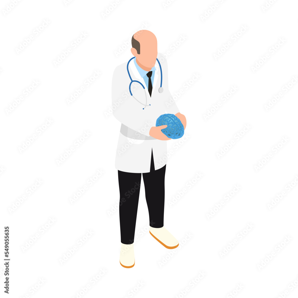Doctor With Brain Composition Doctor With Brain Composition