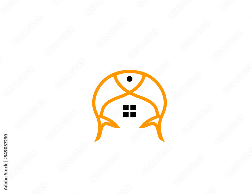 Obraz premium fish home logo image