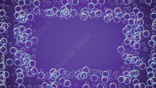 Soap bubble. Detergent bath foam and suds for bathtub. Shampoo.