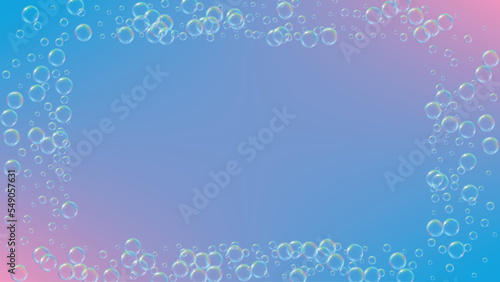 Bathtub foam. Detergent soap bubble and suds for bath. Shampoo.
