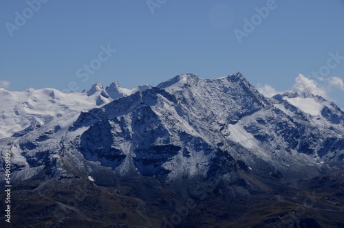 Switzerland: The panoramic view from Piz Nair above St. Moritz in the Upper Engadin