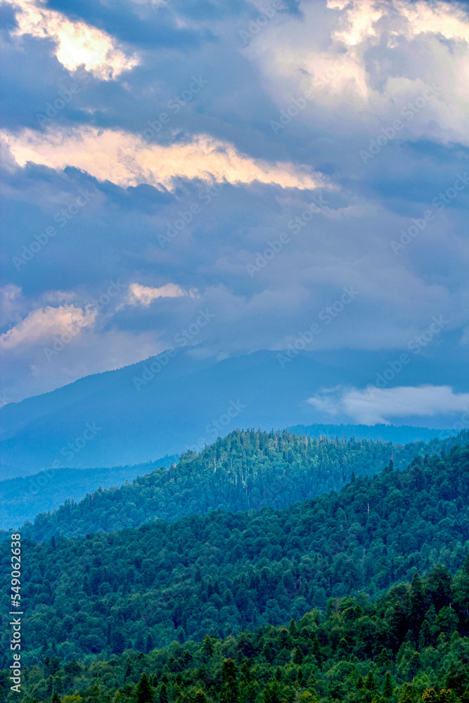 big green mountains with clouds big green mountains with clouds