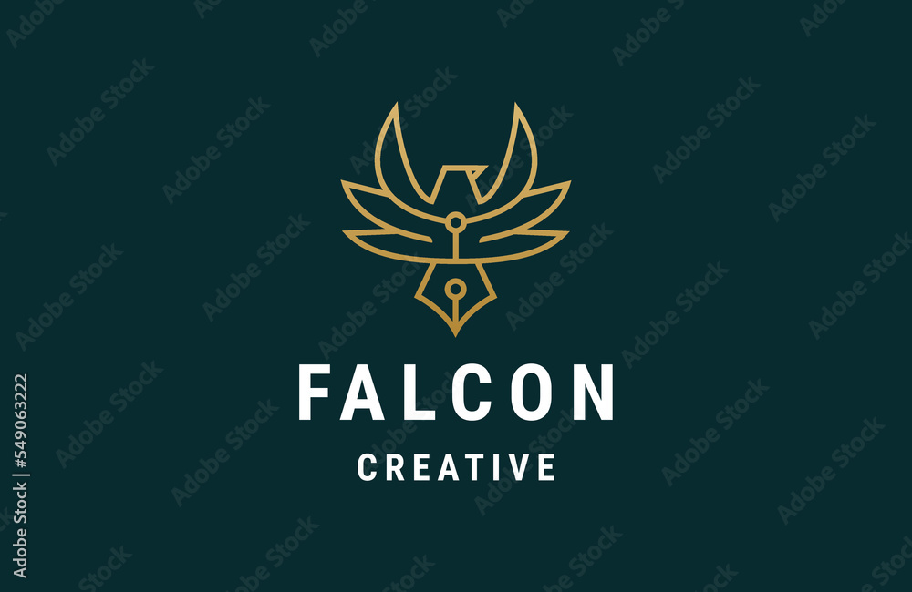Falcon line logo design template