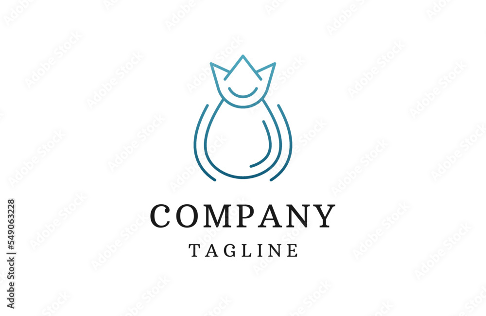 Water drop with royal line logo design template Water drop with royal line logo design template