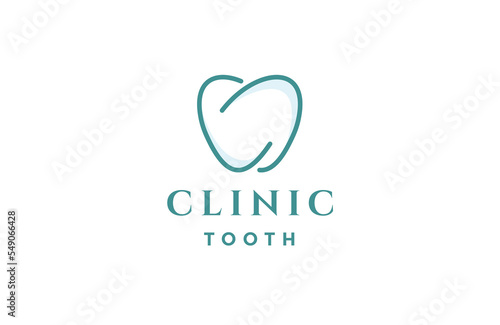 Dental line logo icon design template flat vector