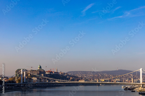 Budapest, Hungary The Elisabeth Bridge over the Danube river and skyline. © Alexander