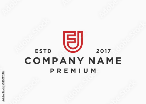 initial letter uf or fu logo design vector illustration template