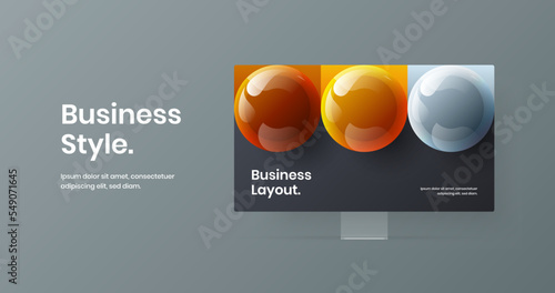 Simple website screen vector design template. Abstract monitor mockup web banner illustration. © kitka