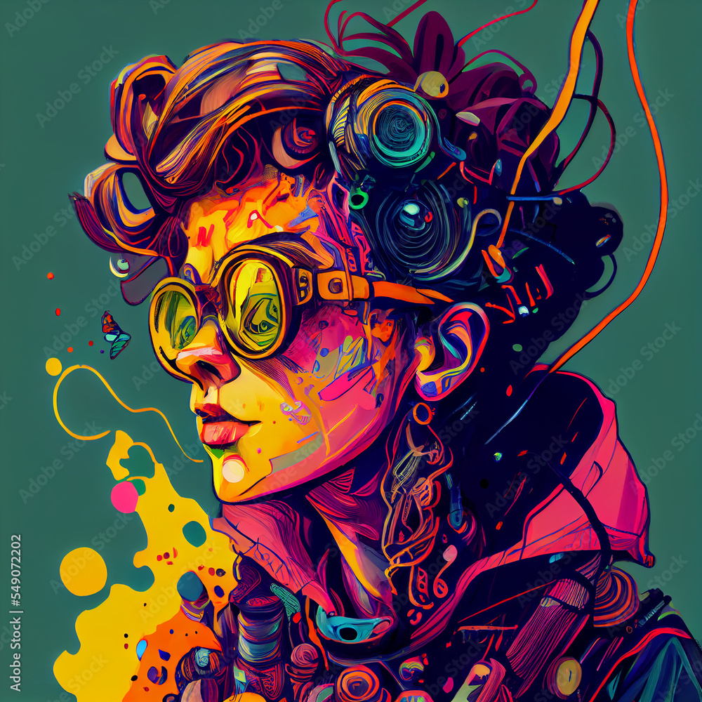 Atompunk human character, character concept very colorful design Atompunk human character, character concept very colorful design