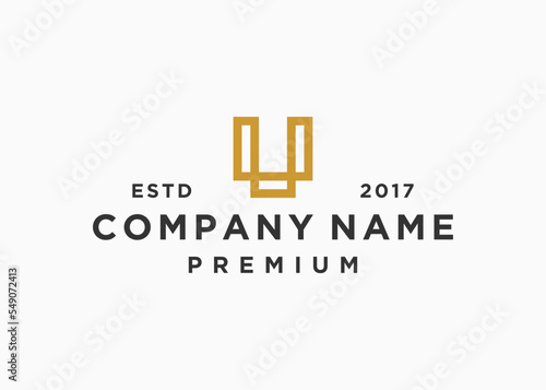 letter u square logo design vector illustration template