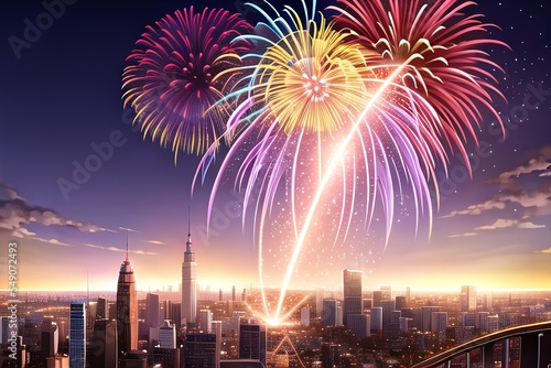 AI-generated Image Of New Year's Eve Fireworks In New York City