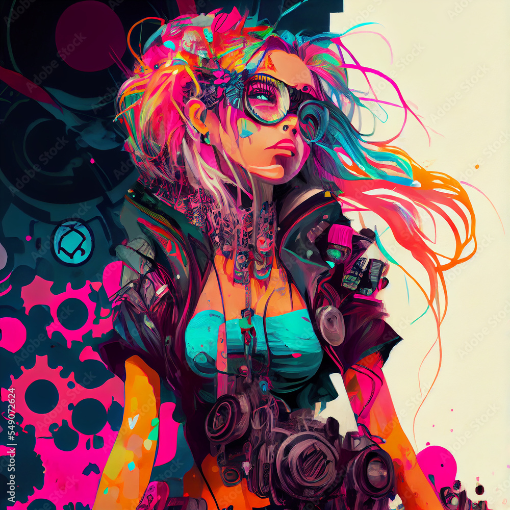 Atompunk human character, character concept very colorful design Atompunk human character, character concept very colorful design