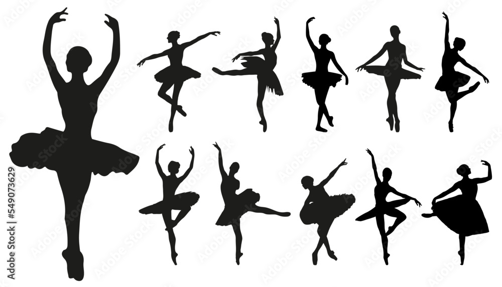 Ballerina silhouette collection.Set of ballerina silhouette Ballerina silhouette collection.Set of ballerina silhouette