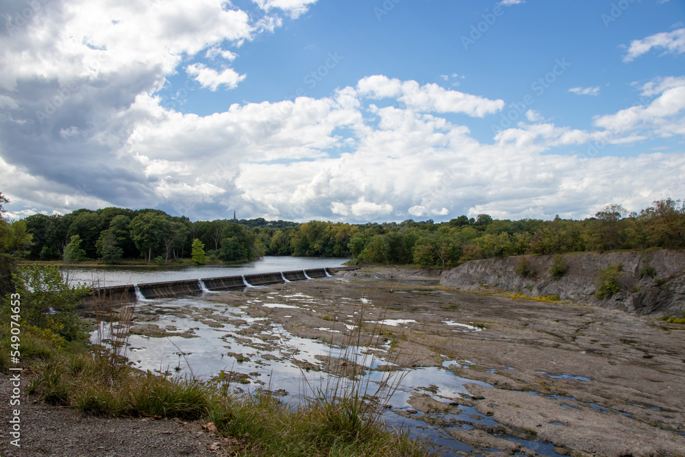 dam on a river on a summer day