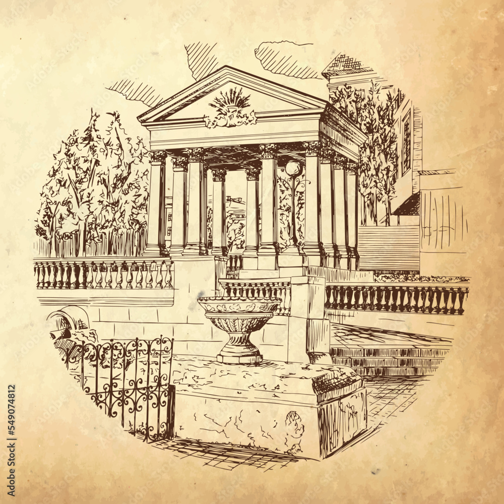 custom made wallpaper toronto digitalArchitectural monument entrance group to the park in antique style