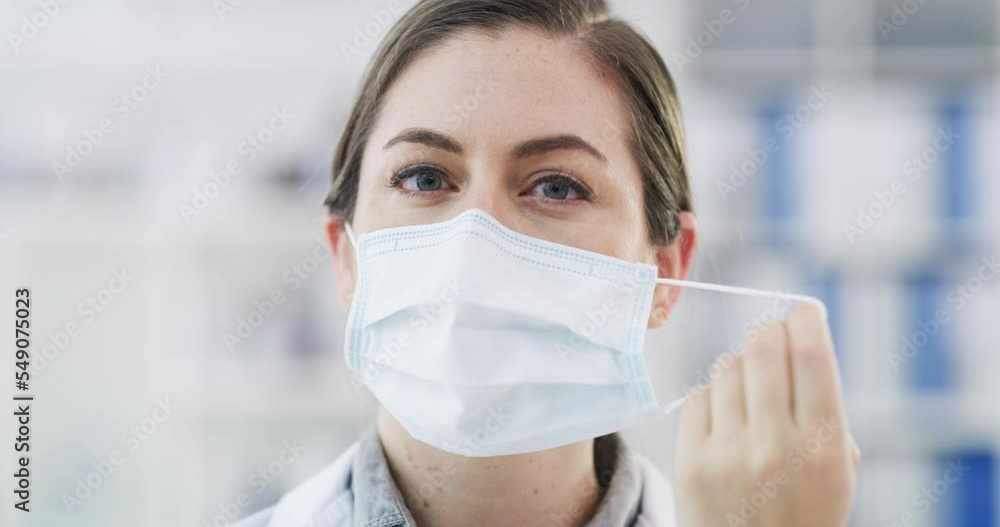 Doctor or scientist, health and take off mask and goggles after lab test or surgery, medical and professional portrait. Health care, science and woman in medicine or chemistry working in laboratory. Doctor or scientist, health and take off mask and goggles after lab test or surgery, medical and professional portrait. Health care, science and woman in medicine or chemistry working in laboratory.