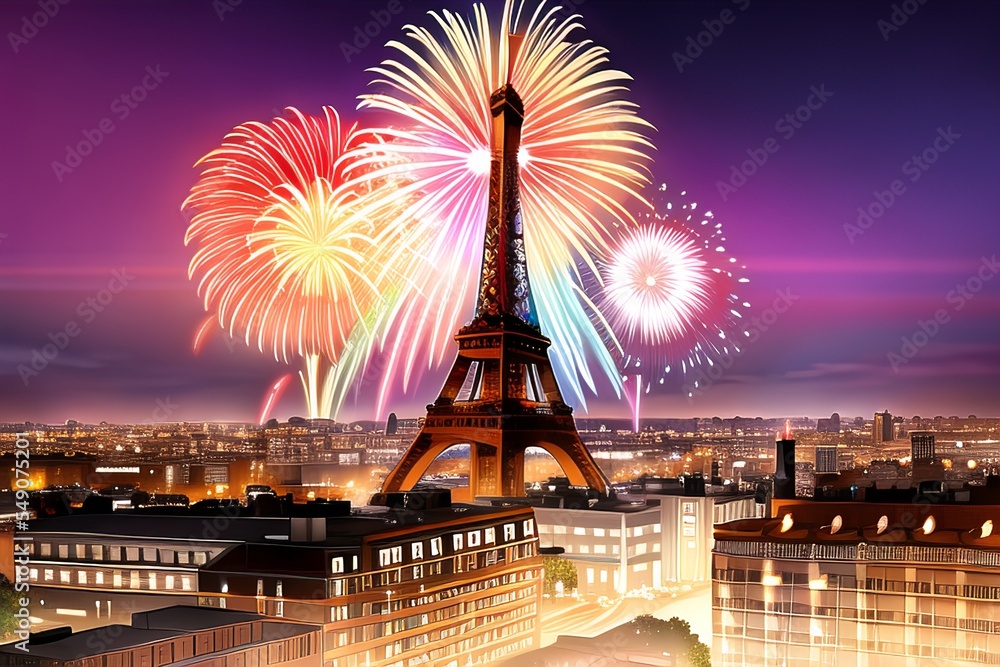 AI-generated Image Of New Year's Eve Fireworks In Paris