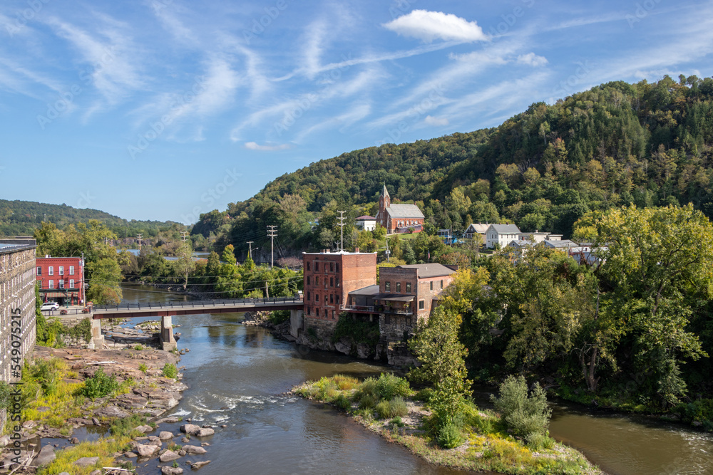 historic old town on the edge of a river historic old town on the edge of a river