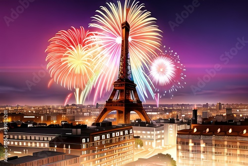 AI-generated Image Of New Year's Eve Fireworks In Paris