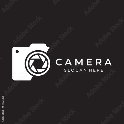 Photography camera logo, lens camera shutter, digital, line, professional, elegant and modern. Logo can be used for studio, photography and other businesses. Using vector illustration editing template