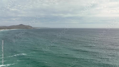 Aerial shot of kite surfers at Platboom beach, Cape of Good Hope, South Africa photo