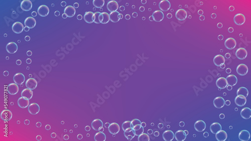 Bath bubble. Detergent soap foam and suds for bathtub. Shampoo.