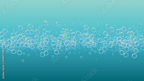 Fizz background with shampoo foam and soap bubbles.