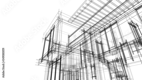 abstract modern architectural rendering 