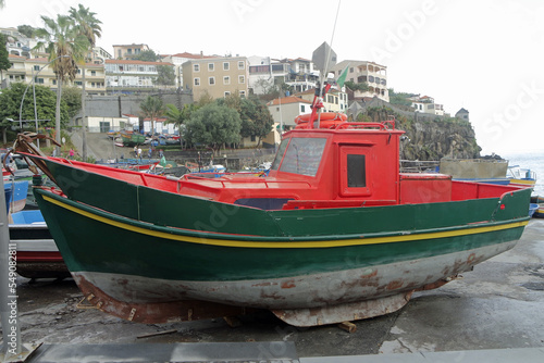 fisher boats in camera de lobos on madeira