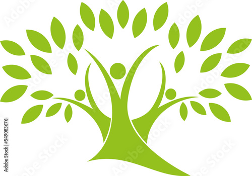 Baum, Drei Personen, Menschen, Heilpraktiker, Gärtner, Logo
