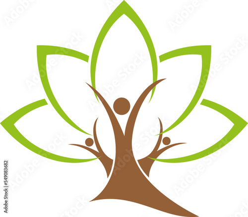 Drei Personen als Baum, Heilpraktiker und Gärtner Logo