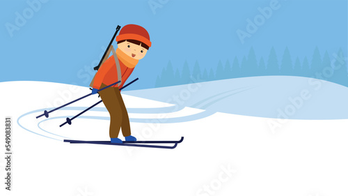 man skiing in the snow