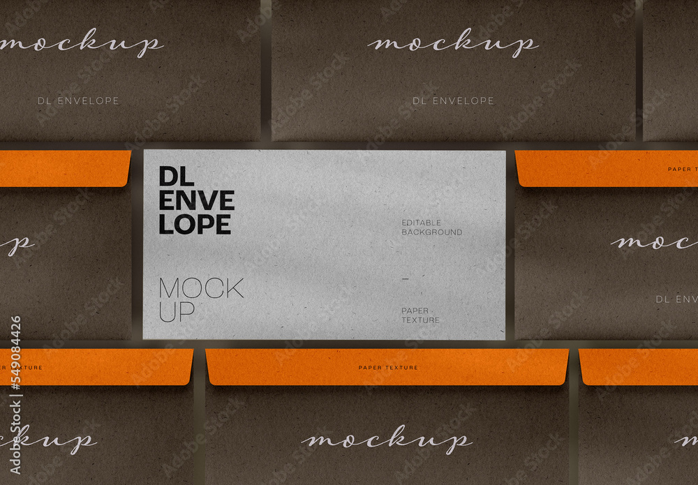 Envelope Mockup Design with Overlay Shadow and Editable Background