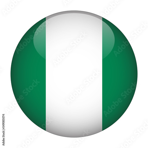 Nigeria 3D Rounded Flag with Transparent Background 