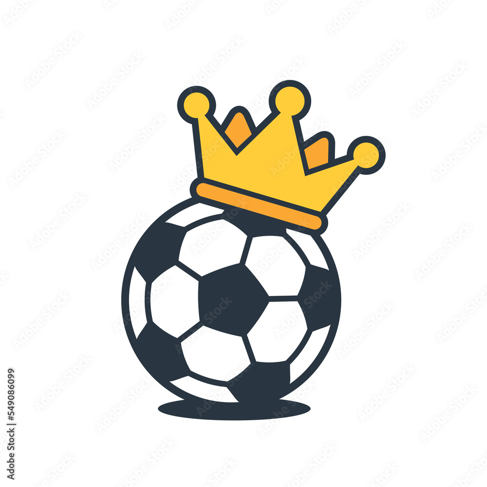 Soccer ball with golden crown vector illustration Stock Vector | Adobe ...