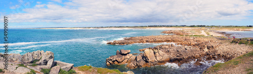 Bild auf Leinwand La pointe de La Torche is a top surfing spot in Brittany for surfing