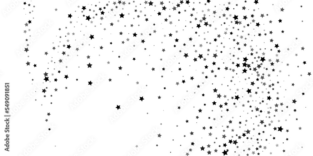Falling confetti stars. Black stars on a white background. Festive background. Abstract texture on a white background. Design element. Vector illustration, eps 10. Falling confetti stars. Black stars on a white background. Festive background. Abstract texture on a white background. Design element. Vector illustration, eps 10.