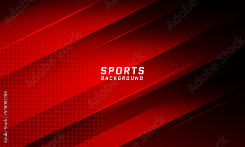 dark red sport background with abstract geometric shape and halftone