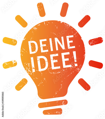 Gelbe Glühbirne mit Deine Idee