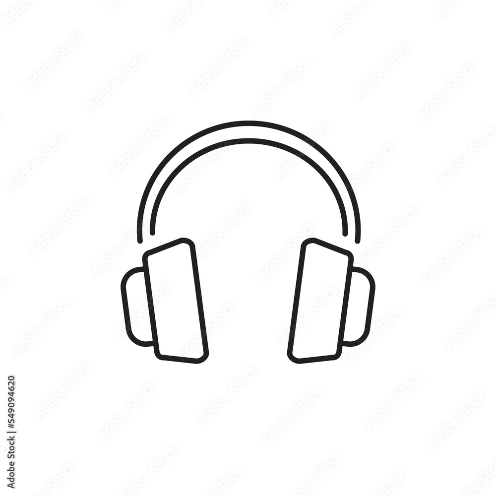 Fototapeta premium Headphones icon listening to music communication and operator symbols on white background. for web app banner logo design