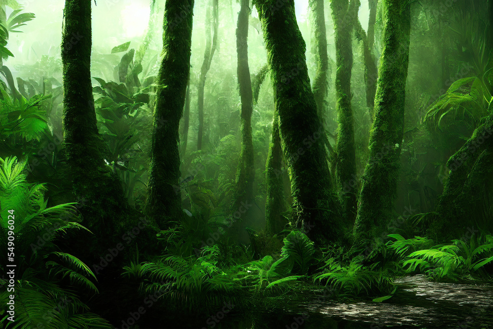 Fototapeta premium rain forest nature background 