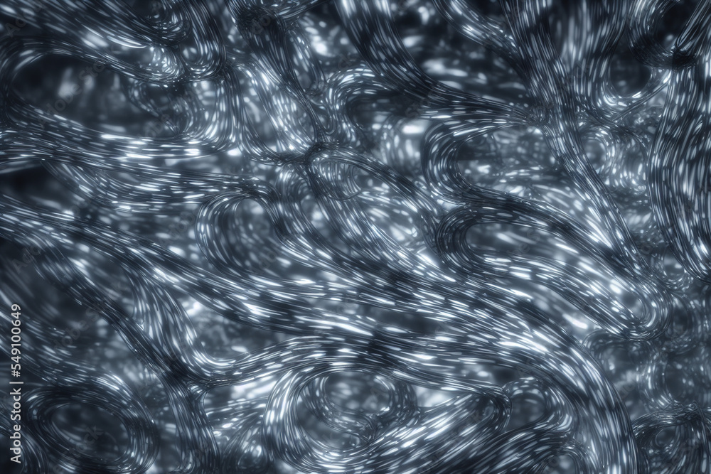 Fototapeta premium computer generated mettallic fluid 3D artwork image. shiny reflective digital illustration background paint splatter abstract.